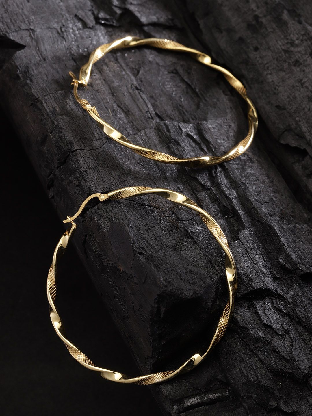 Carlton London Gold-Plated Circular Hoop Earrings Price in India