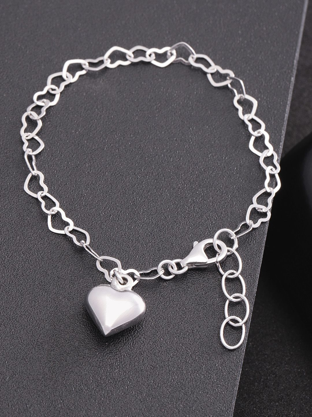 Carlton London Silver-Toned Rhodium-Plated Charm Bracelet Price in India