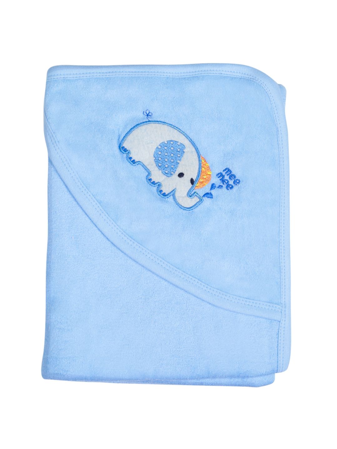 MeeMee Kids Blue Cotton Bath Towel With Hood