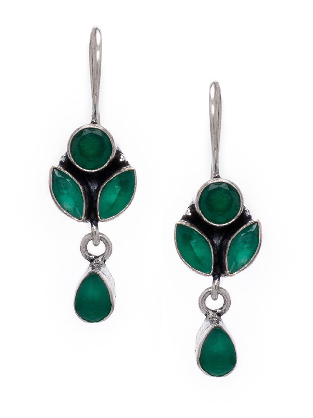 RUBANS 925 SILVER Silver-Plated Contemporary Drop Earrings Price in India