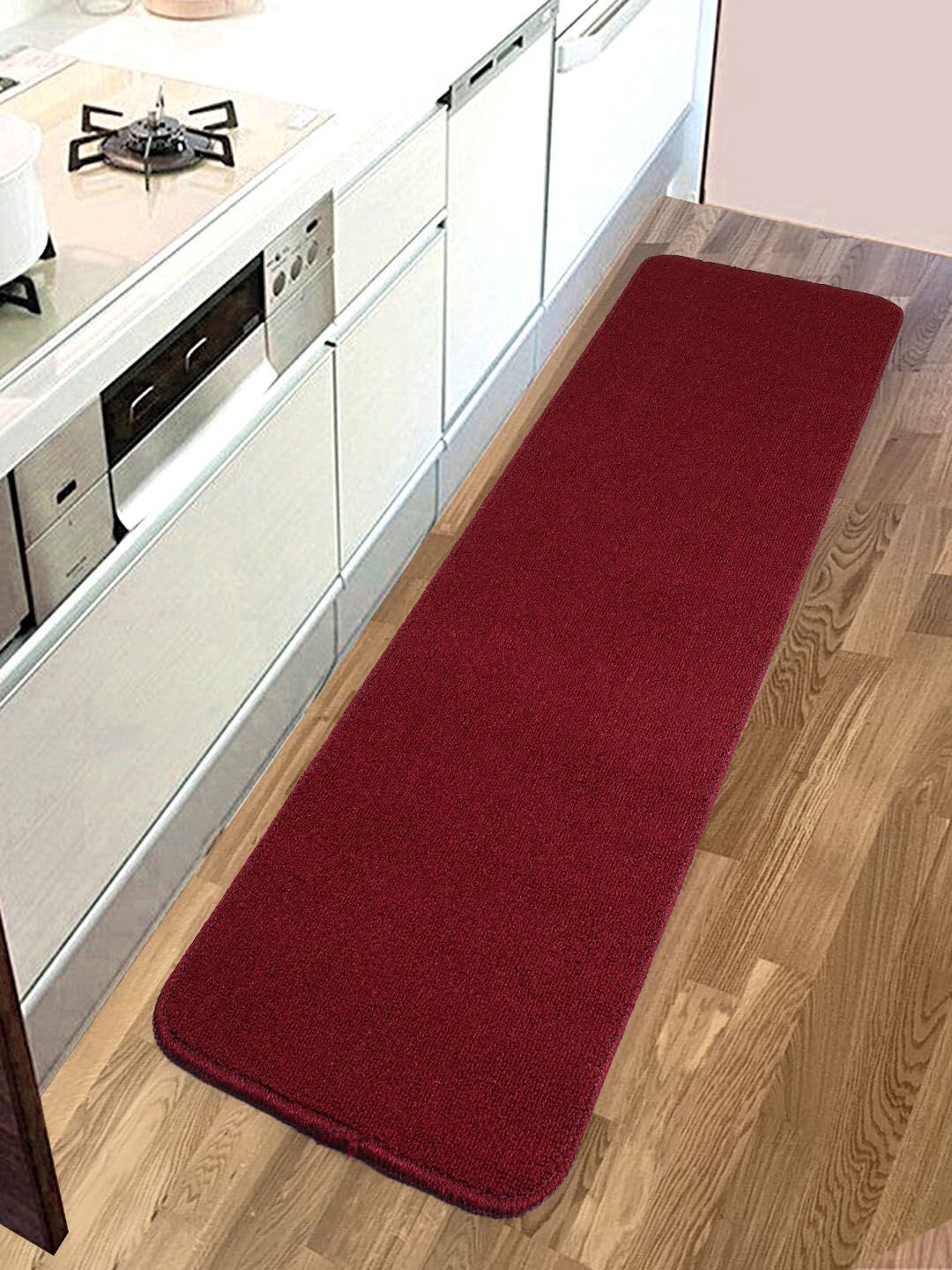 Saral Home Maroon Solid Runner Price in India