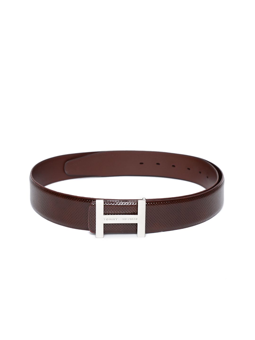 Tommy Hilfiger Men Brown Textured Leather Belt