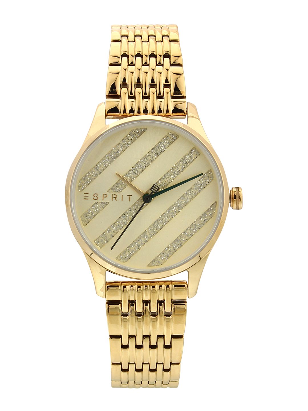 ESPRIT Women Gold-Toned Embellished Analogue Watch ES1L029M0055 Price in India
