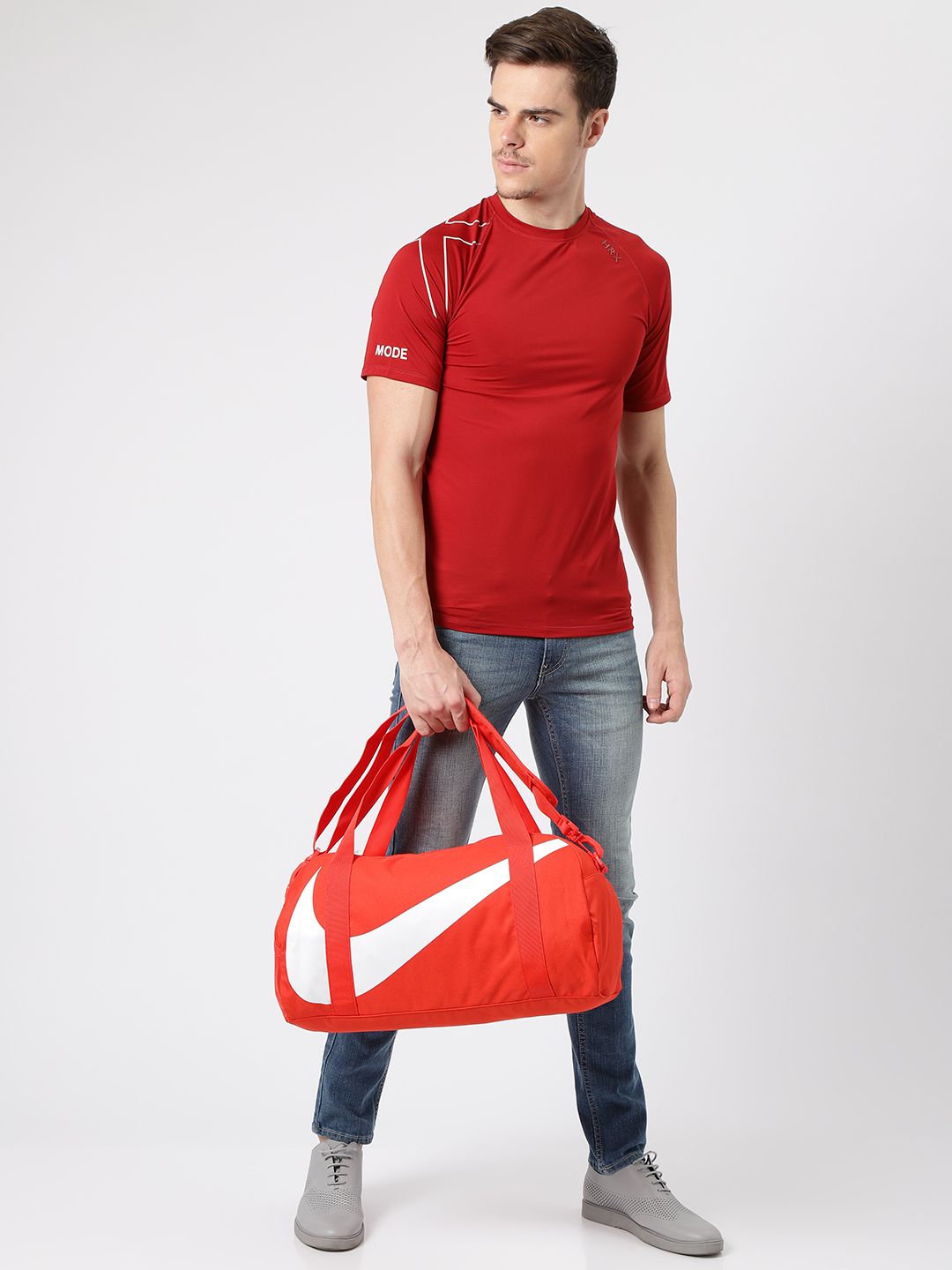 orange and black nike duffel bag