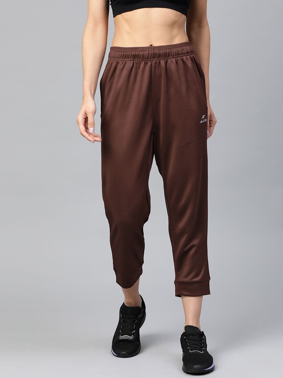 Alcis Women Coffee Brown Solid Joggers Price in India
