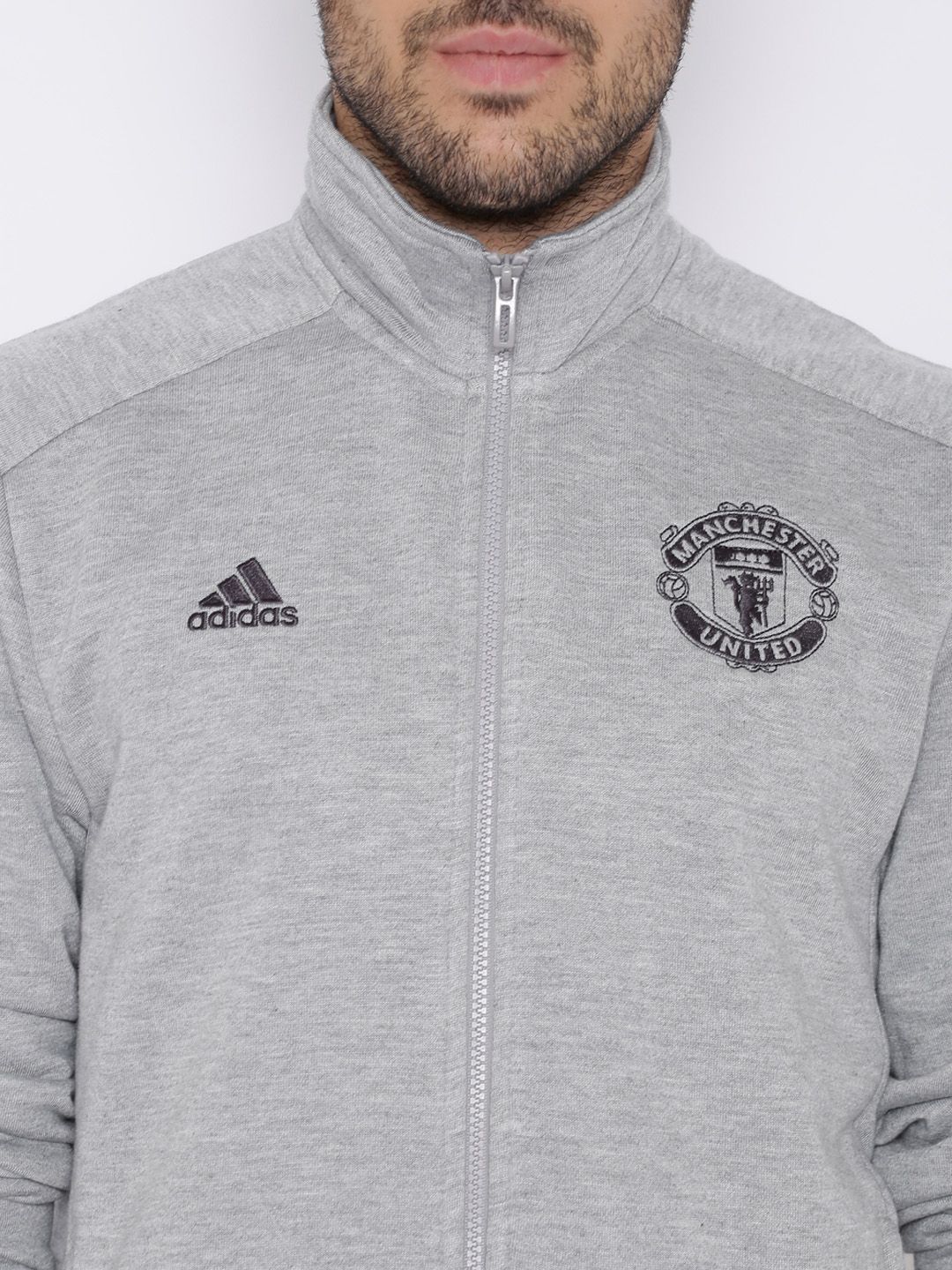 Buy ADIDAS Grey Melange Manchester United Football Club Jacket