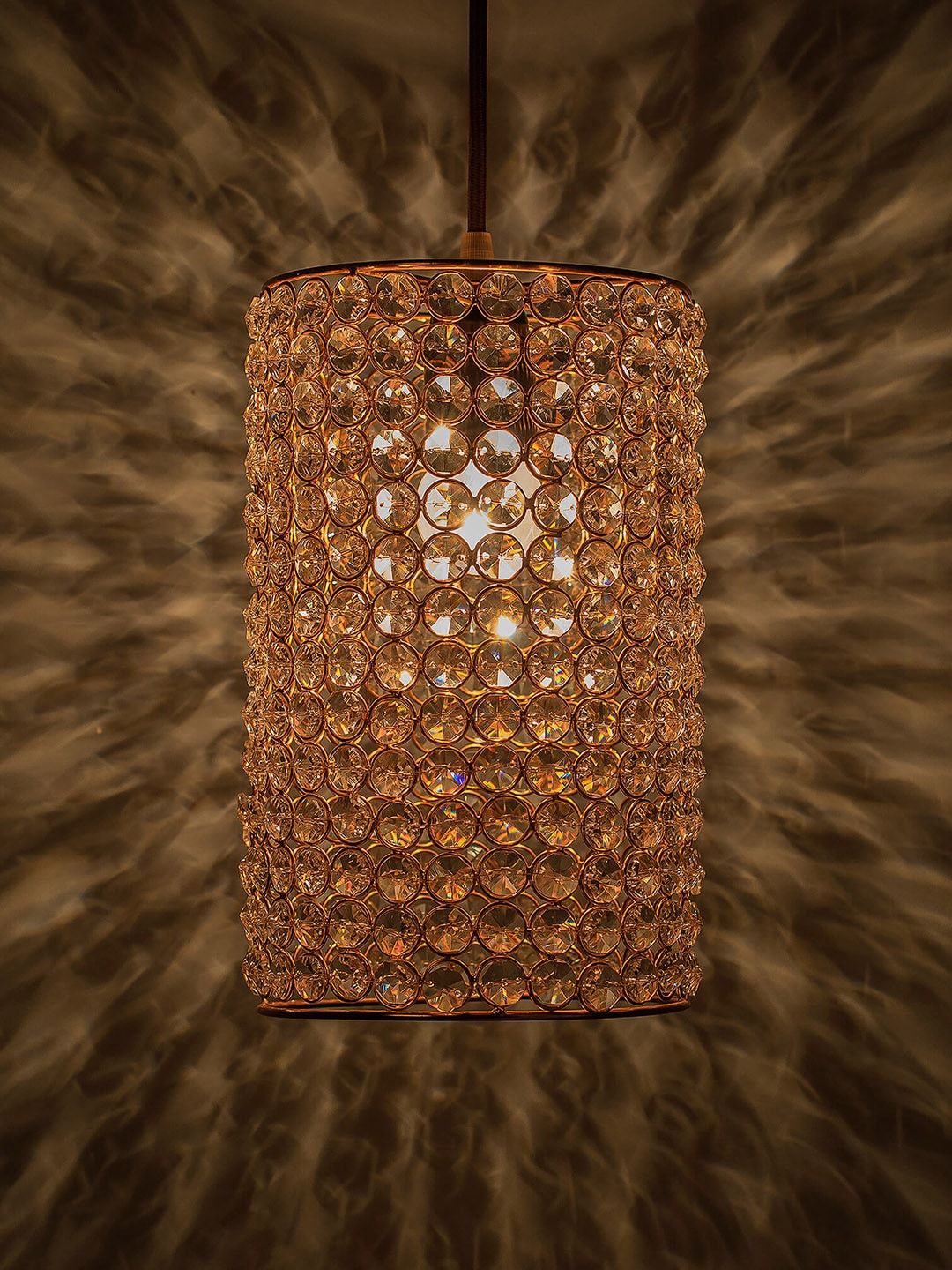 Homesake Copper-Toned Textured Handcrafted Hanging Light Price in India