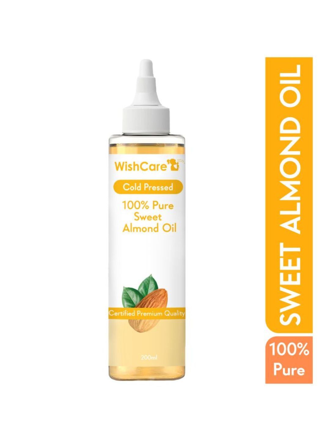 WishCare Unisex Pure Cold Pressed Sweet Almond Oil 200ml