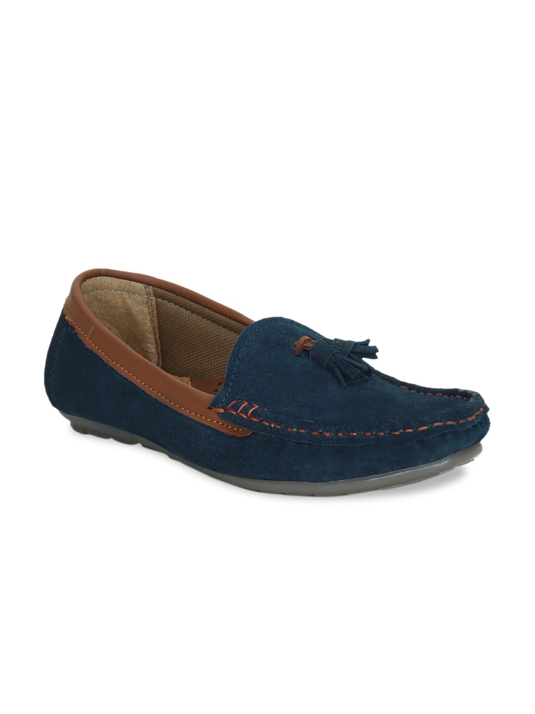 Get Glamr Women Blue Suede Loafers Price in India