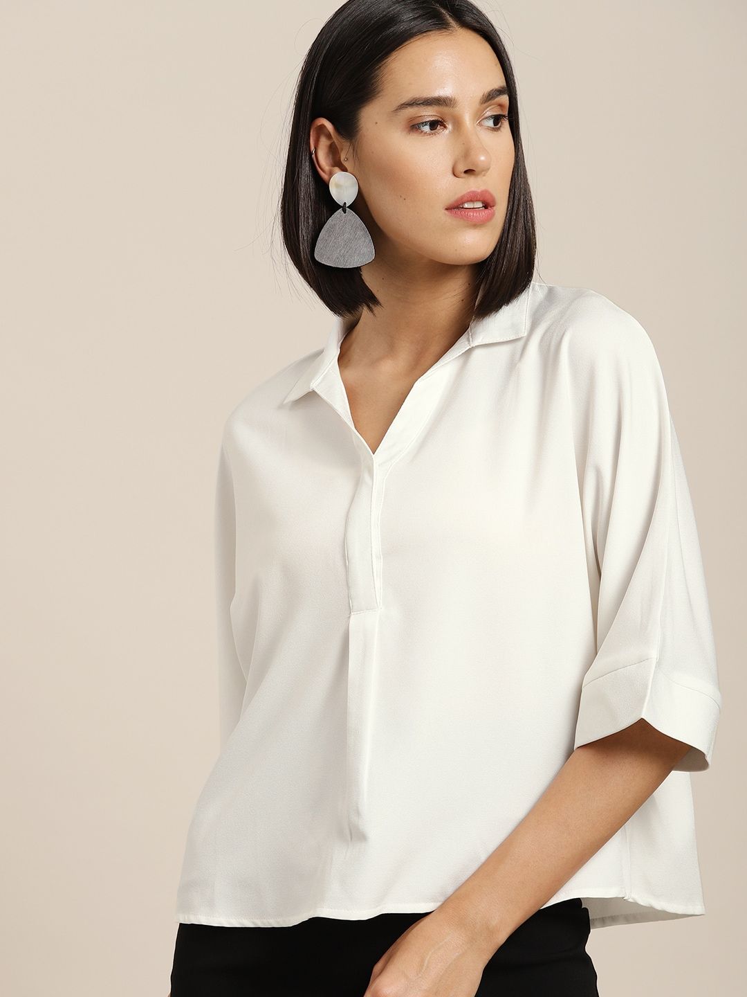 her by invictus White Shirt Style Top Price in India