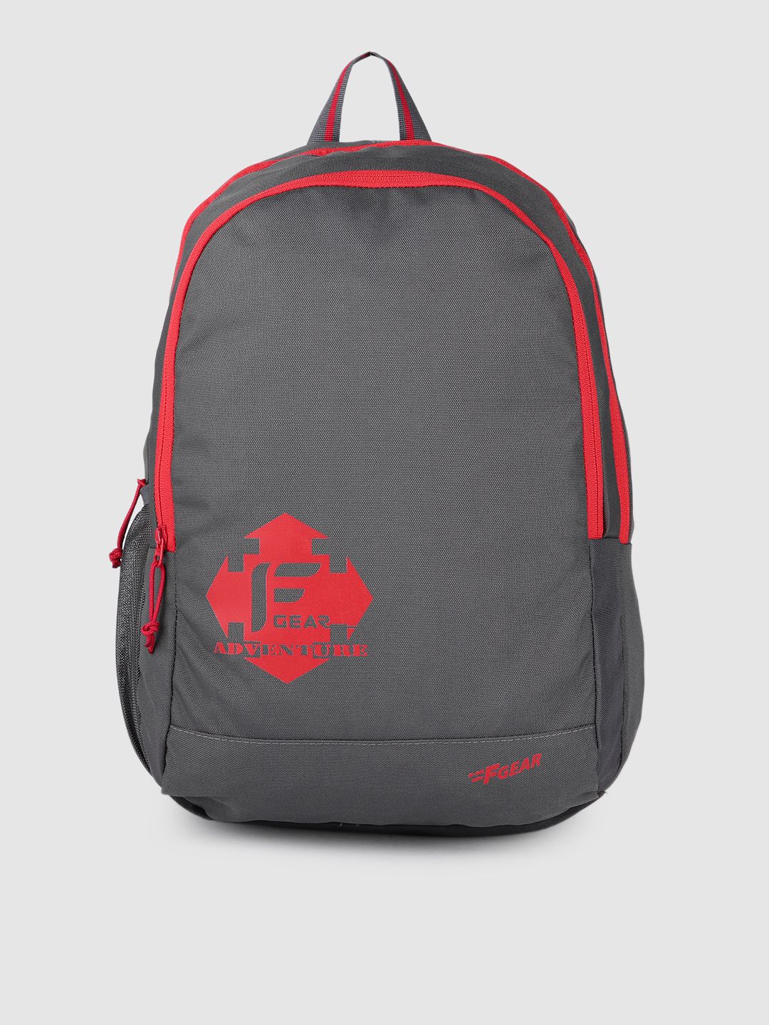 F Gear Unisex Grey & Red Brand Logo Laptop Backpack Price in India