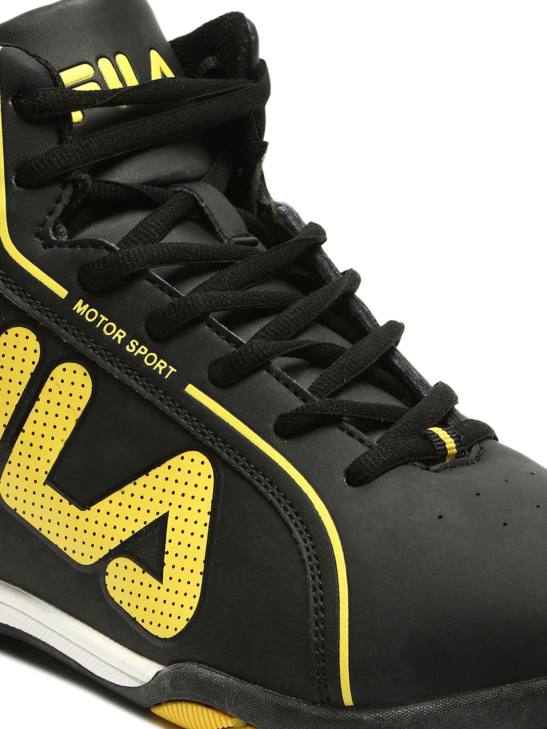 Buy FILA Men Black & Yellow ISONZO II Colourblocked Mid-Top