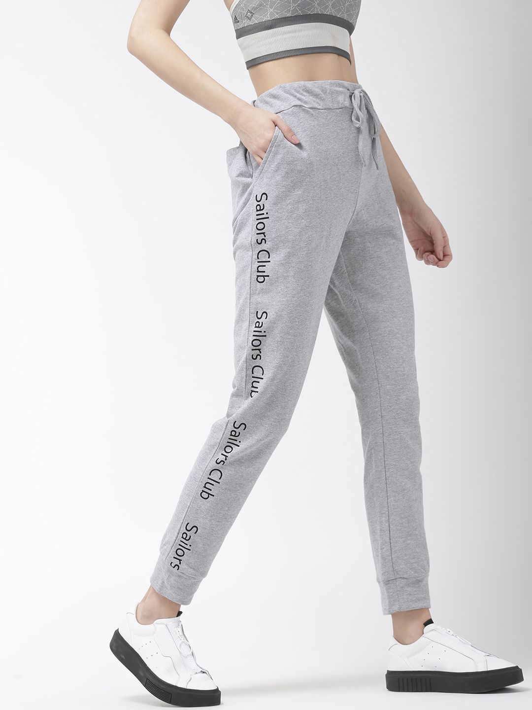 Harvard Women Grey Printed Track Pants Price in India