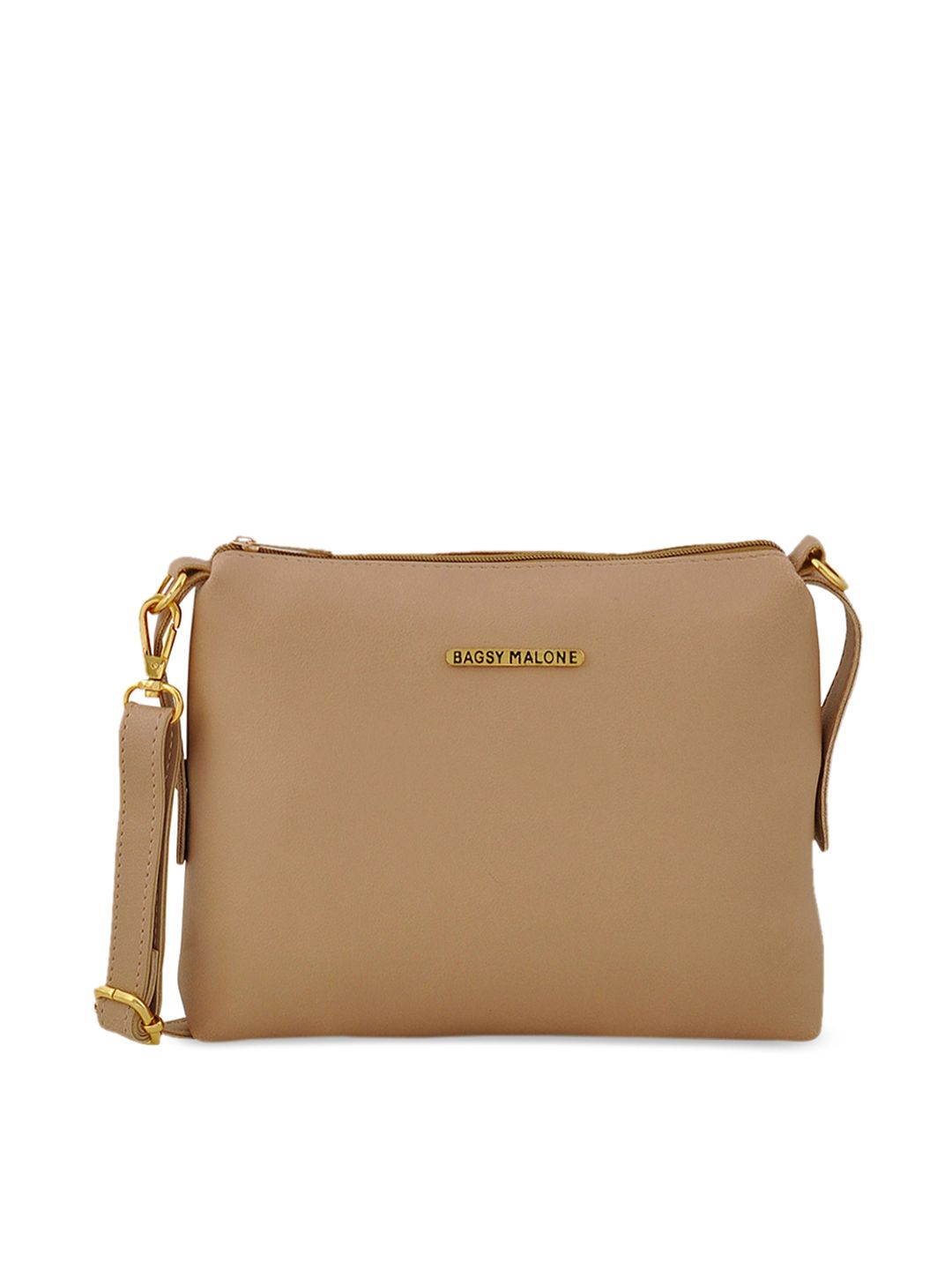 Bagsy Malone Beige Solid Sling Bag Price in India