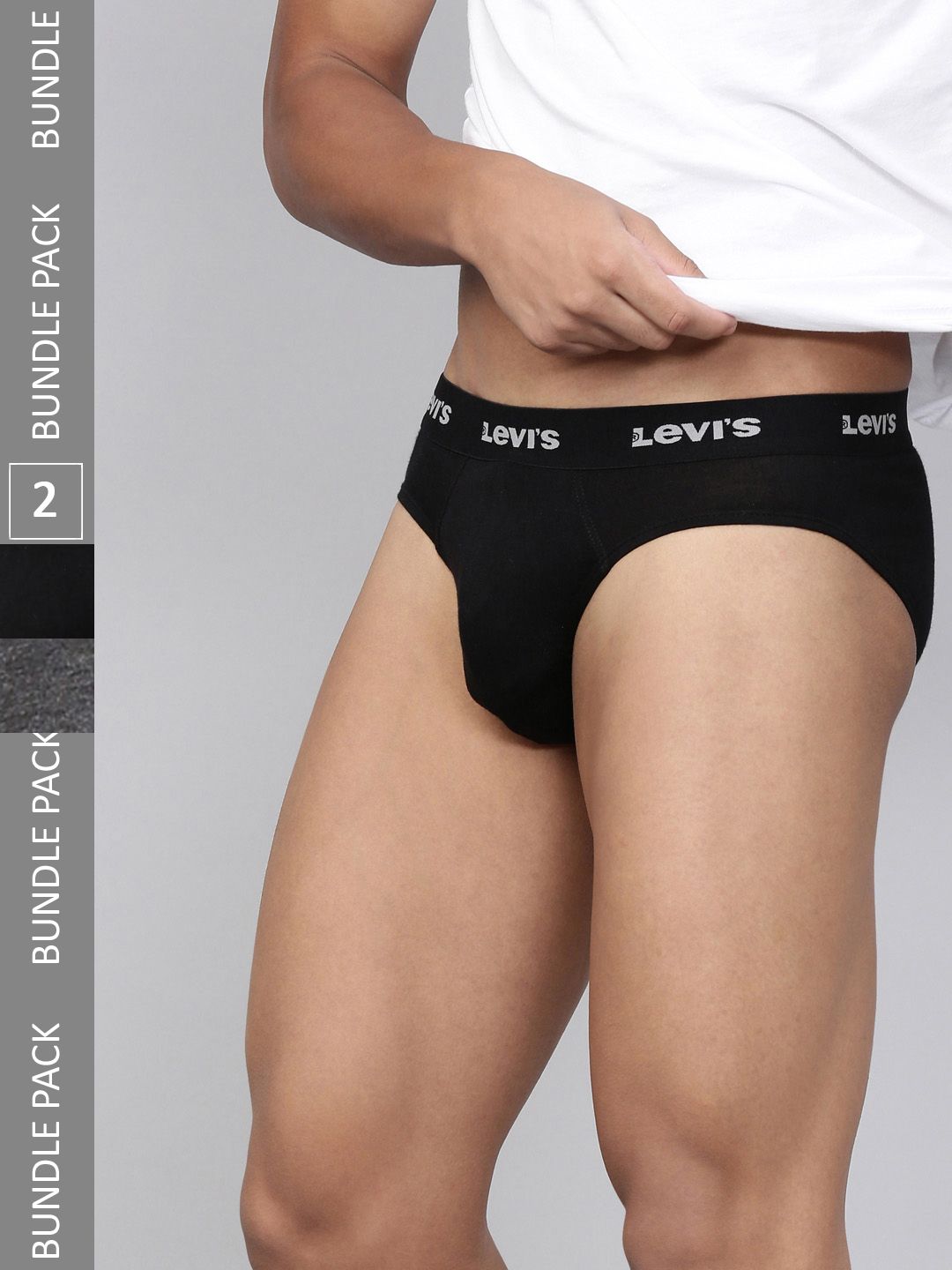 Levis Levis Men Pack of 2 Solid Cotton Ultrasoft Waistband Brief with Smartskin Technology