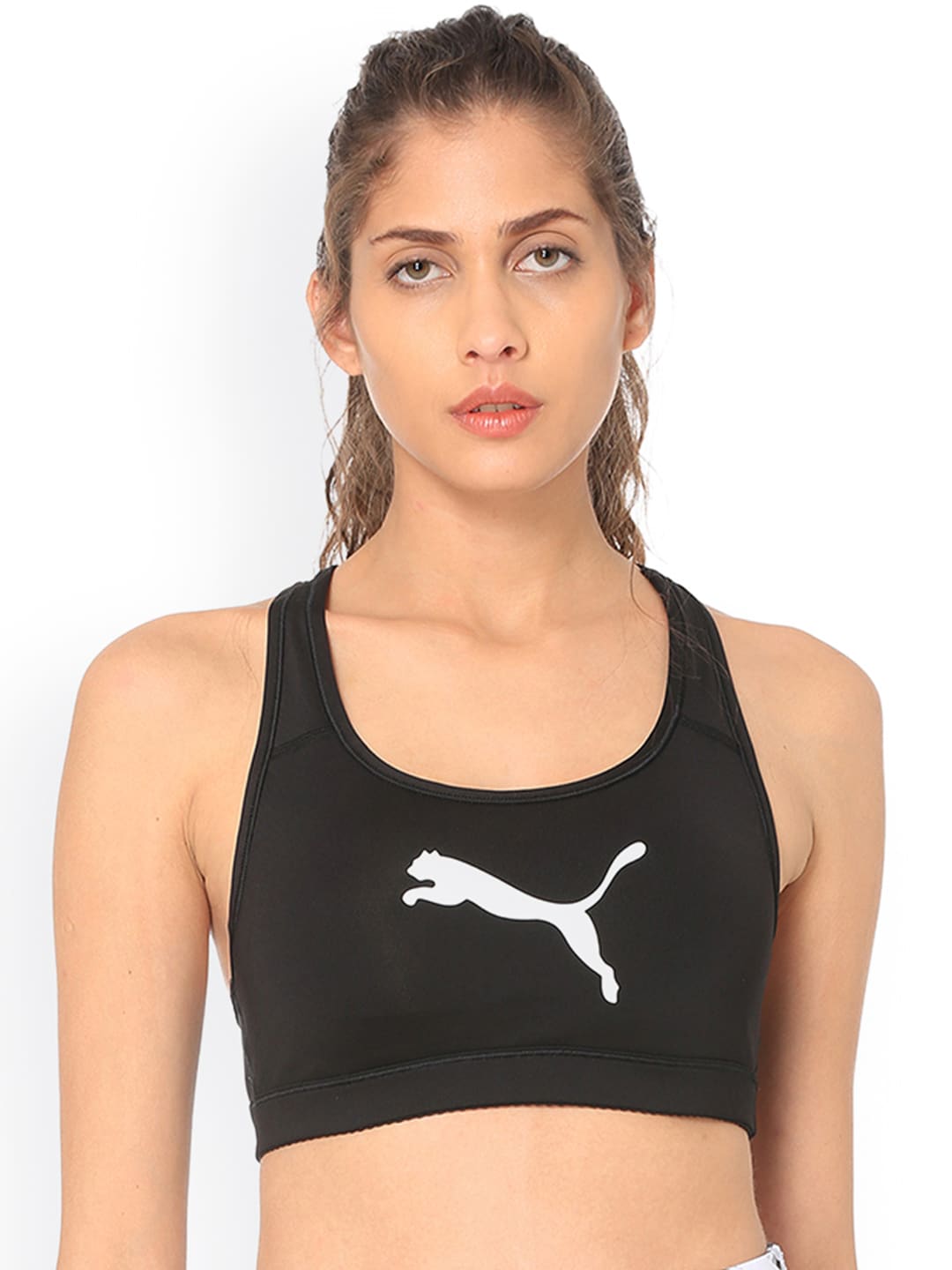 Puma Black Printed 4Keeps Bra PM Non-Wired Lightly Padded Sports Bra 51699801 Price in India