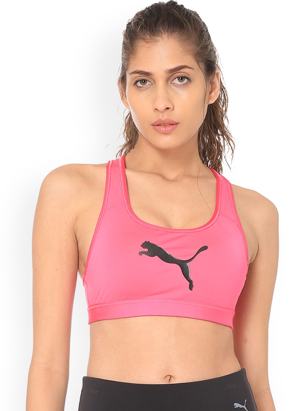 Puma Pink Printed Non-Wired Lightly Padded Sports Bra 51699814 Price in India
