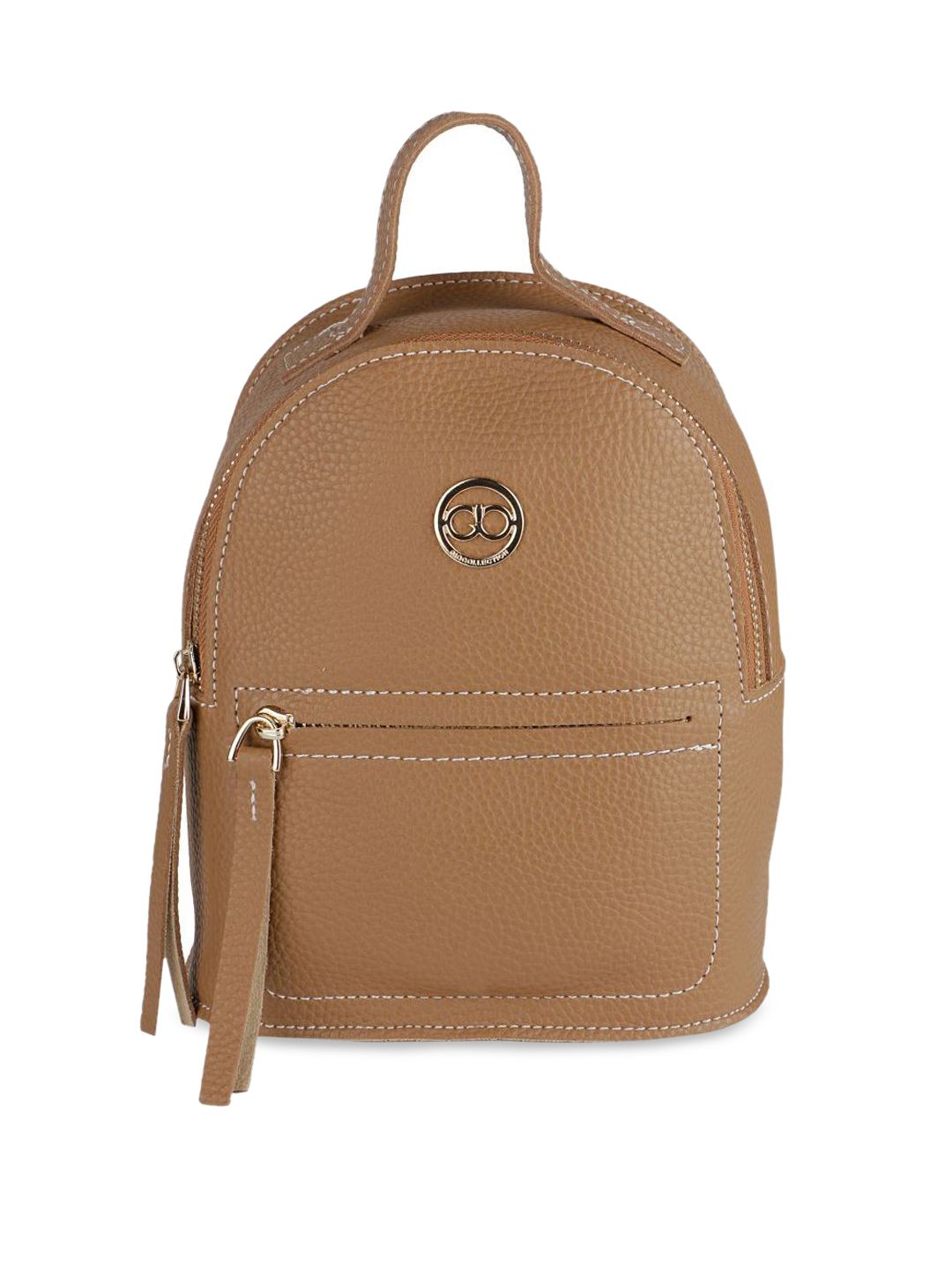 GIO COLLECTION Women Brown Solid Backpack Price in India