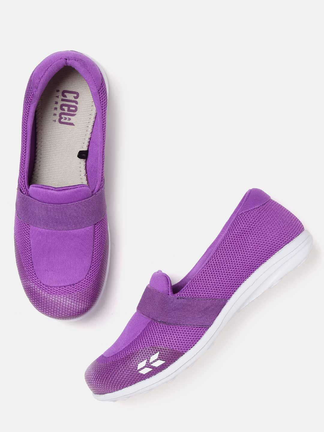 Crew STREET Women Purple Solid Running Shoes Price in India