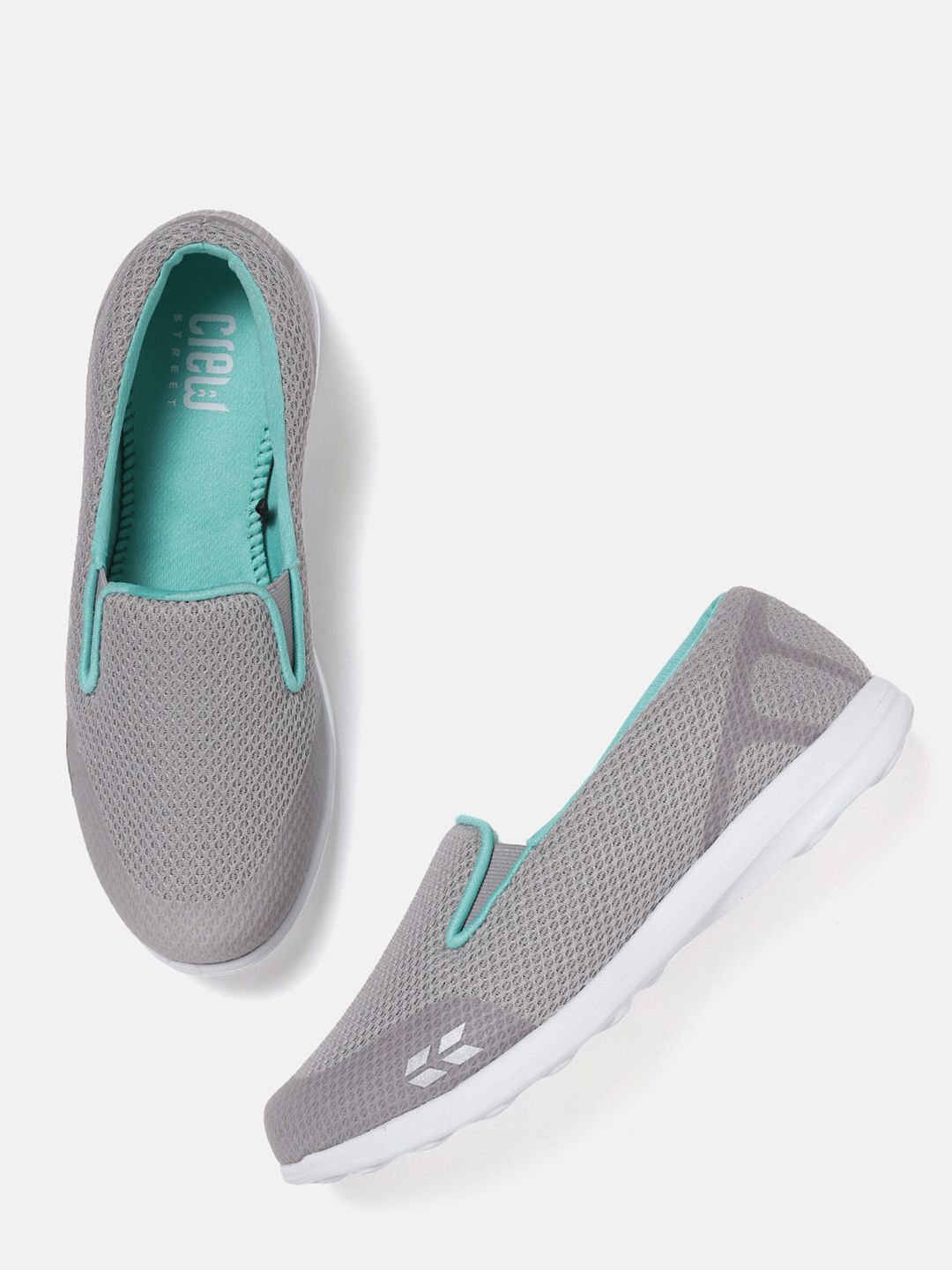 Crew STREET Women Grey Woven Design Running Shoes Price in India