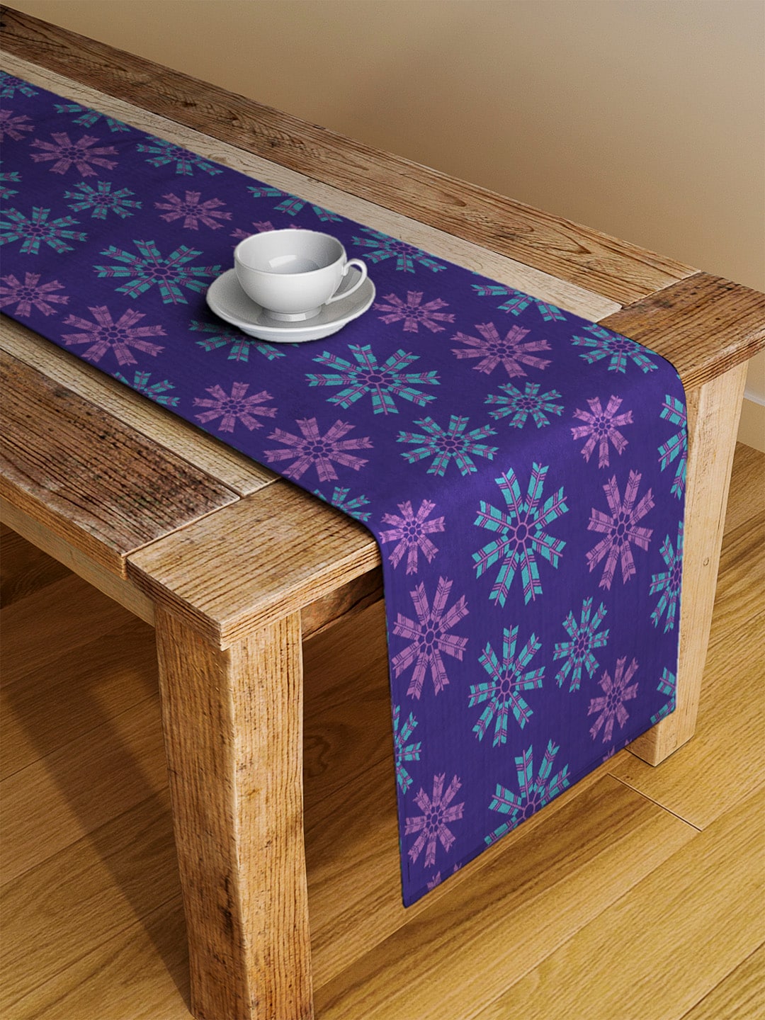 Alina decor Blue & Pink Digitally Printed Table Runner Price in India