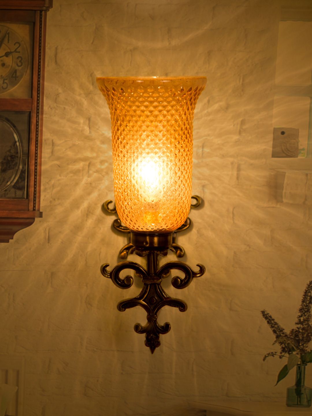 Fos Lighting Spanish Antique Finished Lustrous Wallchiere Price in India