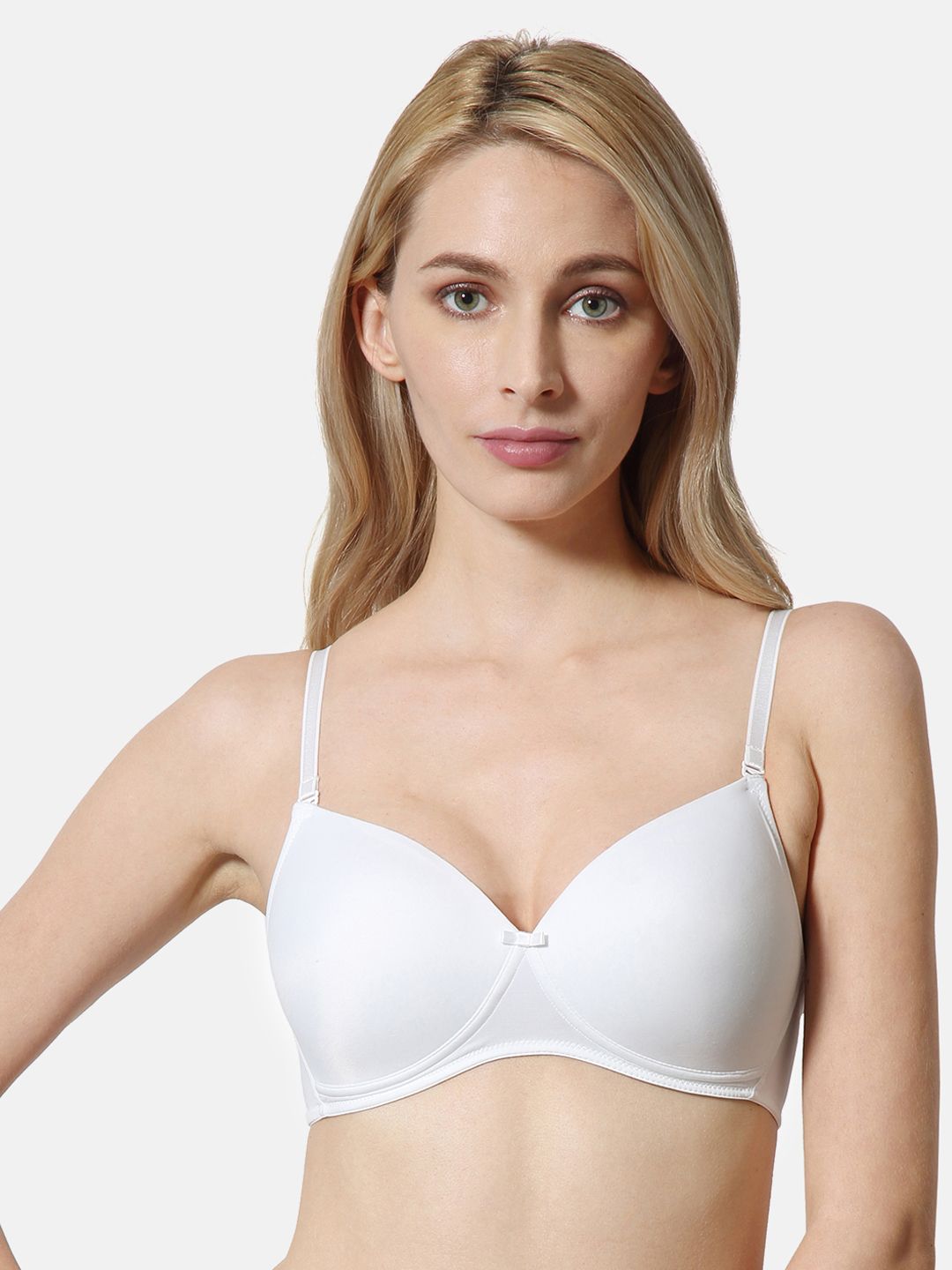 Van Heusen White Solid Non-Wired Lightly Soft-Cup Padded T-shirt Bra ILIBRALXSWH22001 Price in India