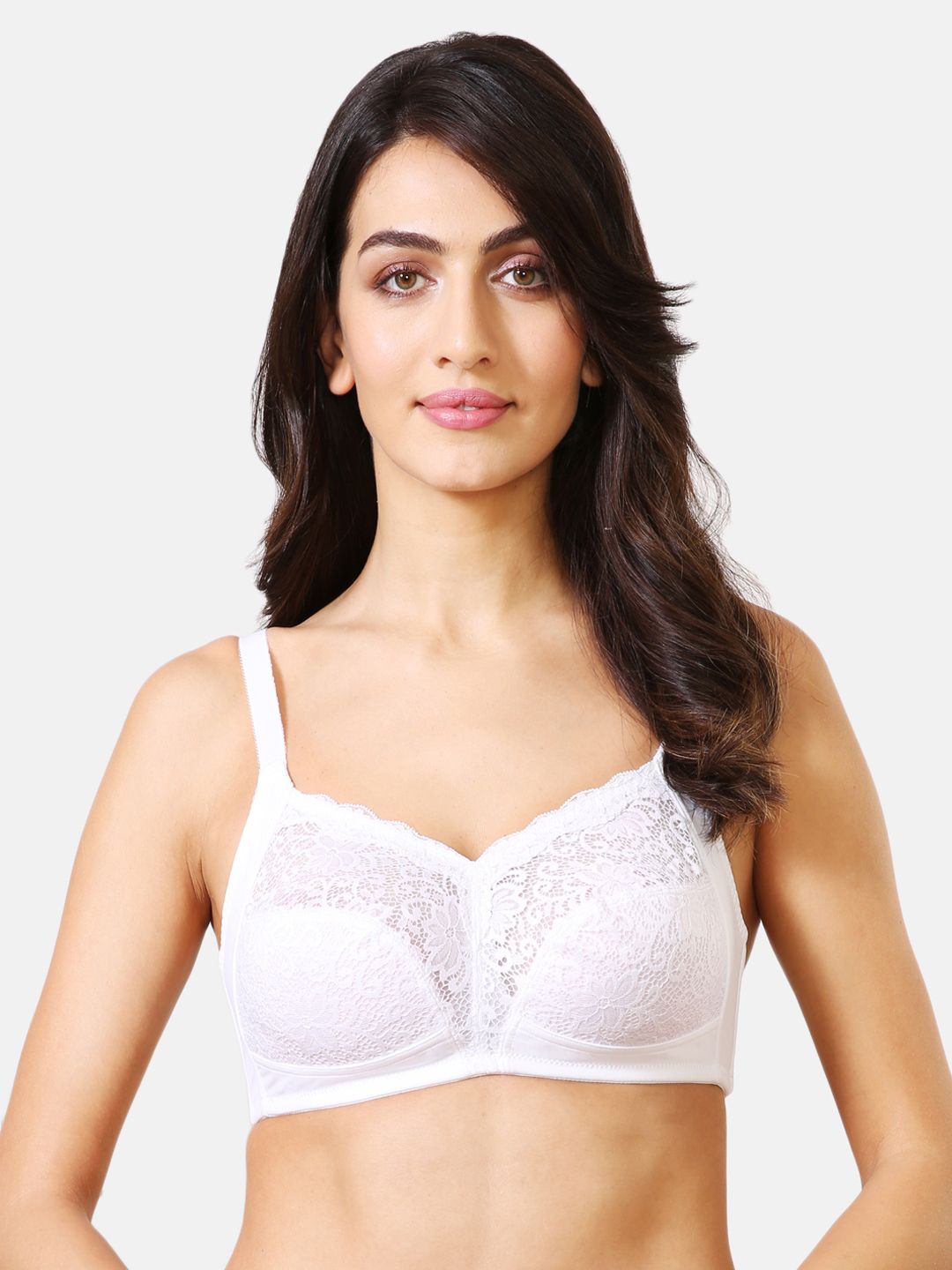 Van Heusen White Lace Non-Wired Non Padded Everyday Soft Cup Bra ILIBR1LXSWH22004 Price in India