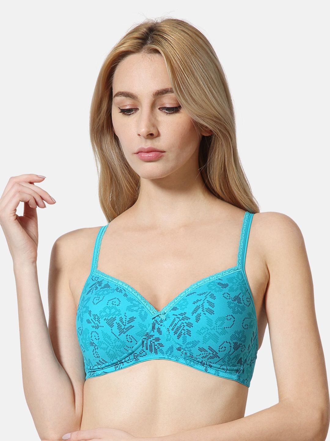 Van Heusen Blue Printed Non-Wired Lightly Padded Everyday Bra ILIBR1CSPIW7811003 Price in India