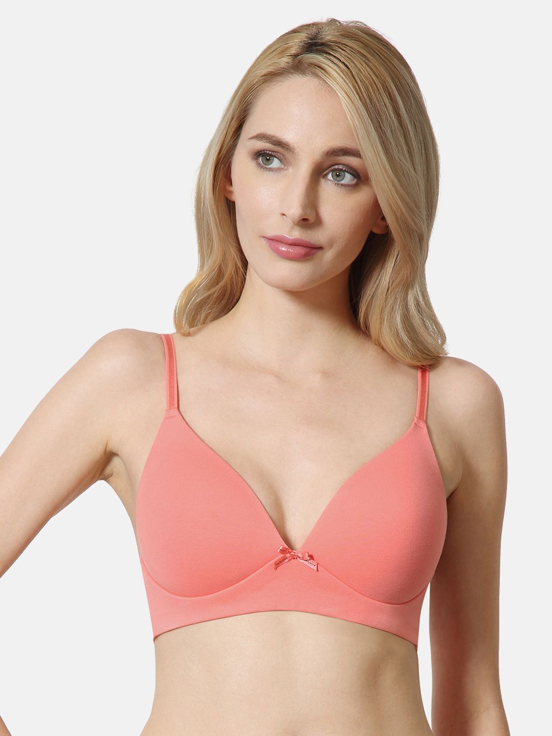 Van Heusen Pink Solid Non-Wired Lightly Padded Live-In Everyday Bra ILIBR1CSSWW3511007 Price in India