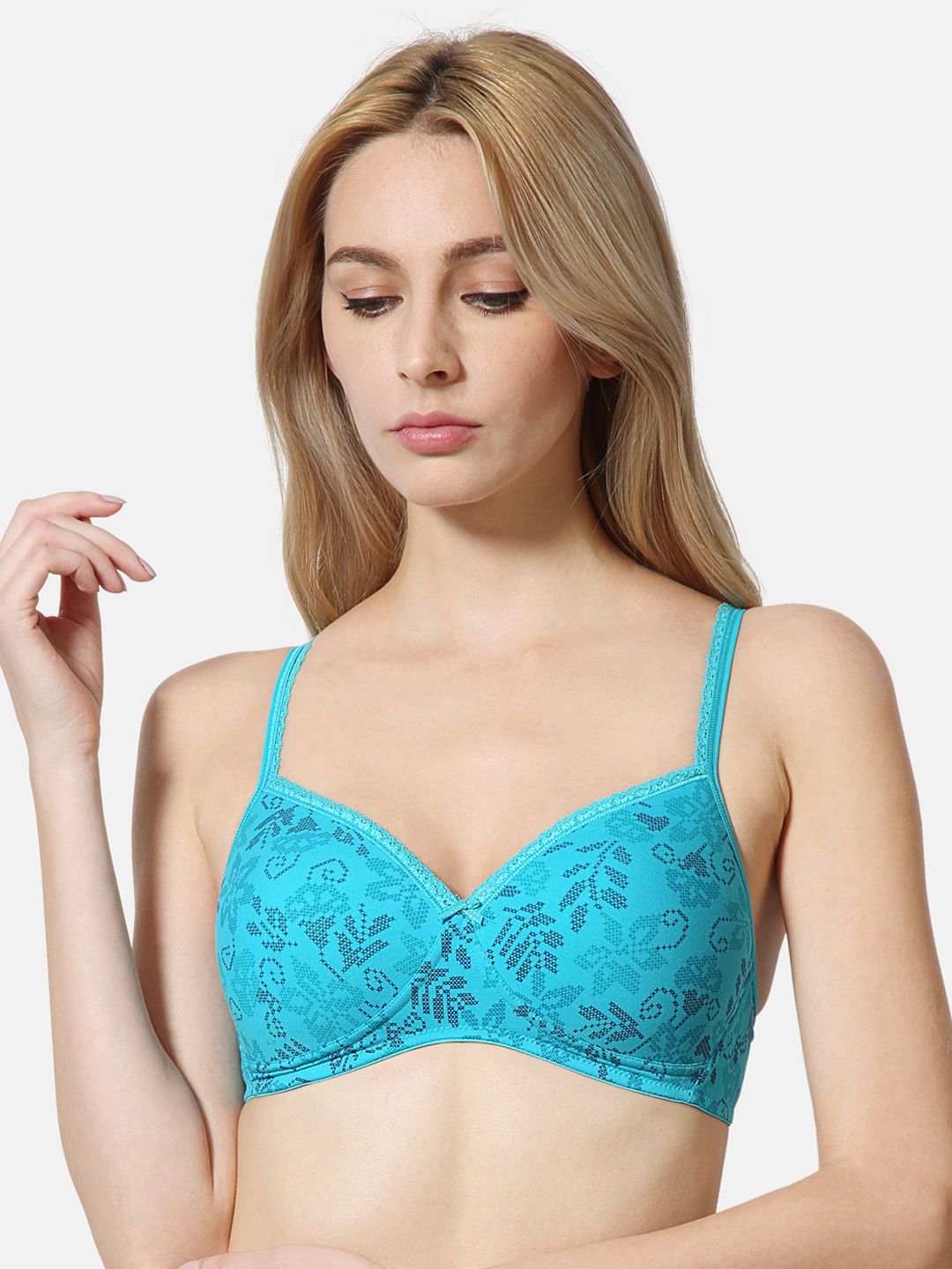 Van Heusen Blue Printed Non-Wired Lightly Padded Everyday Bra ILIBR1CSPIW7811003 Price in India
