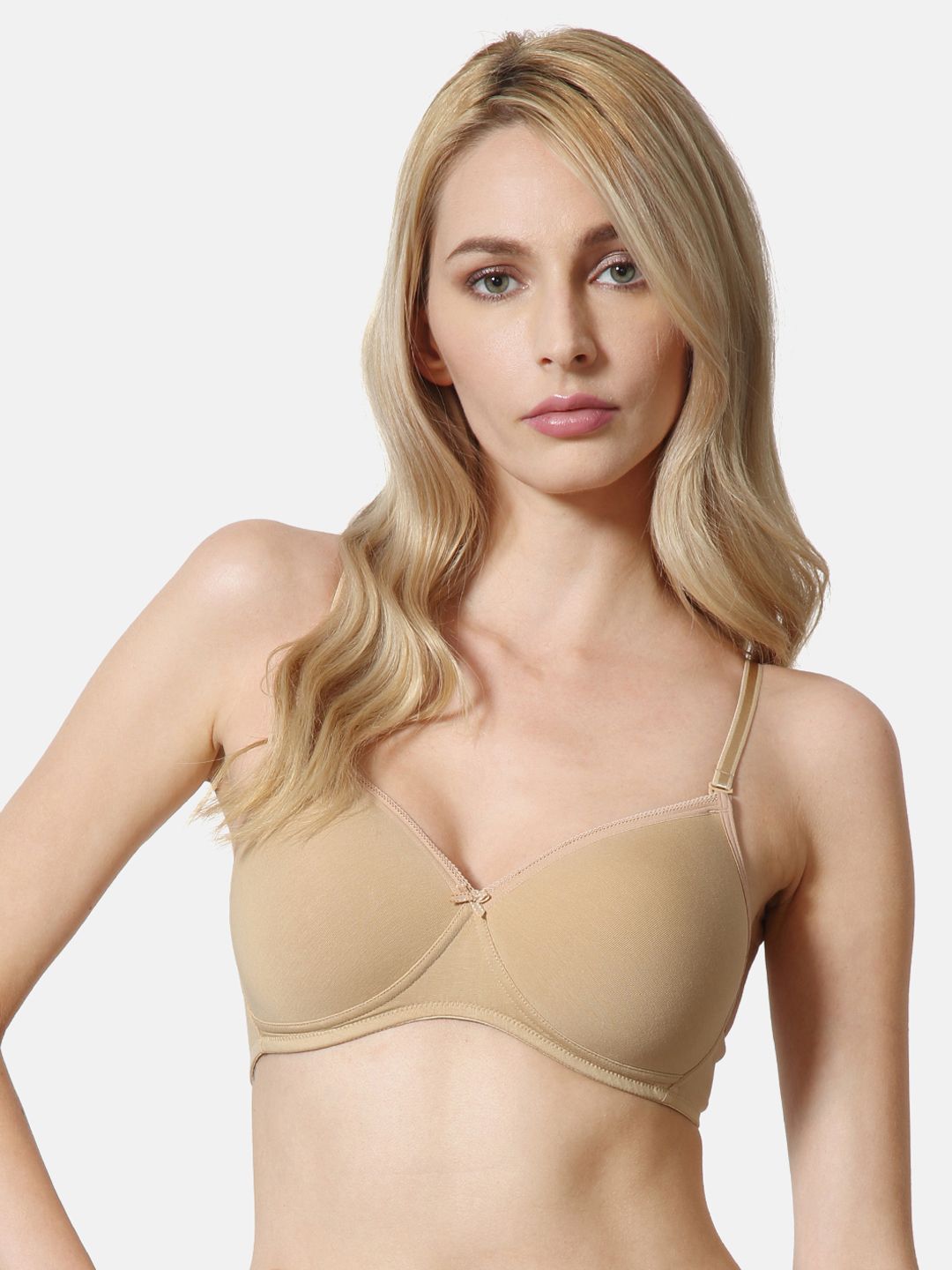 Van Heusen Beige Solid Non-Wired Lightly Padded Everyday Bra ILIBR1CSSWW3711002 Price in India