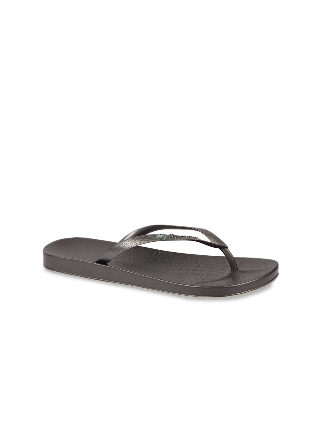 iPanema Women Grey Textured Thong Flip-Flops Price in India