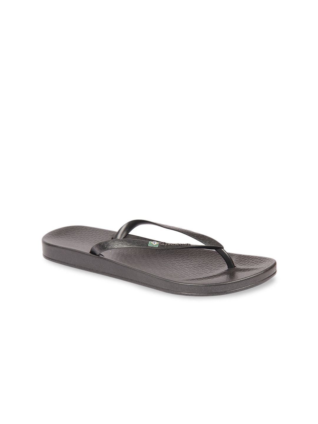 iPanema Women Black Textured Thong Flip-Flops Price in India