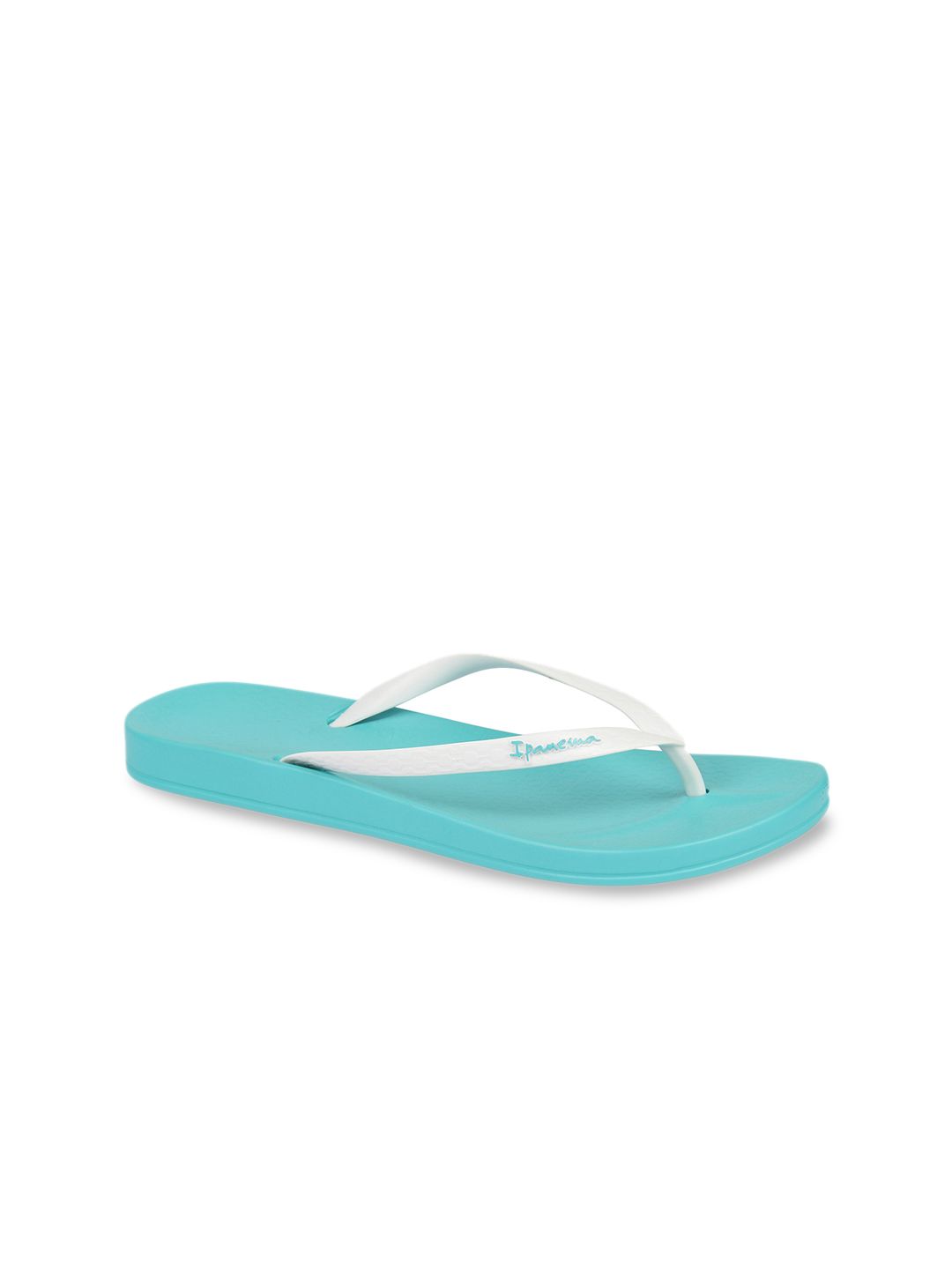 iPanema Women White & Blue Textured Thong Flip-Flops Price in India