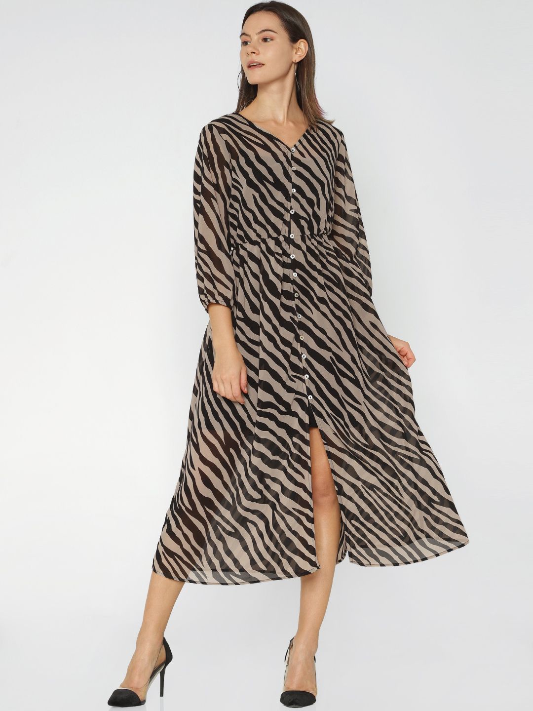 leith floral print midi dress