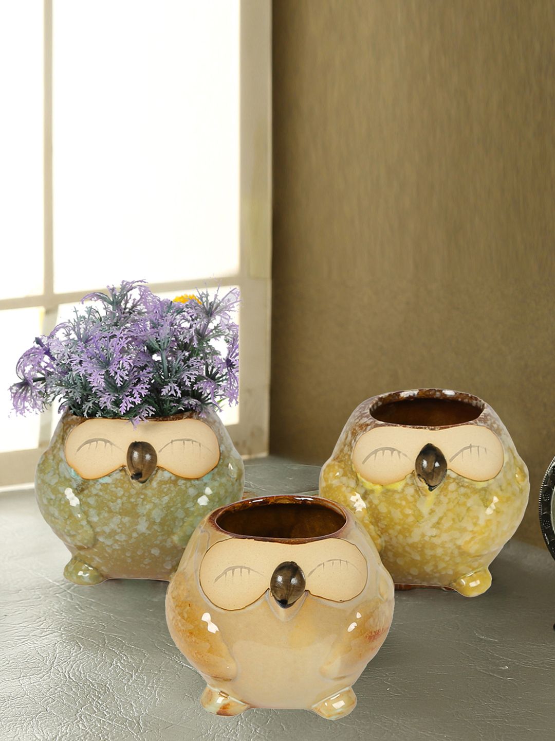 Aapno Rajasthan Set of 3 Multicoloured Ceramic Pots Price in India