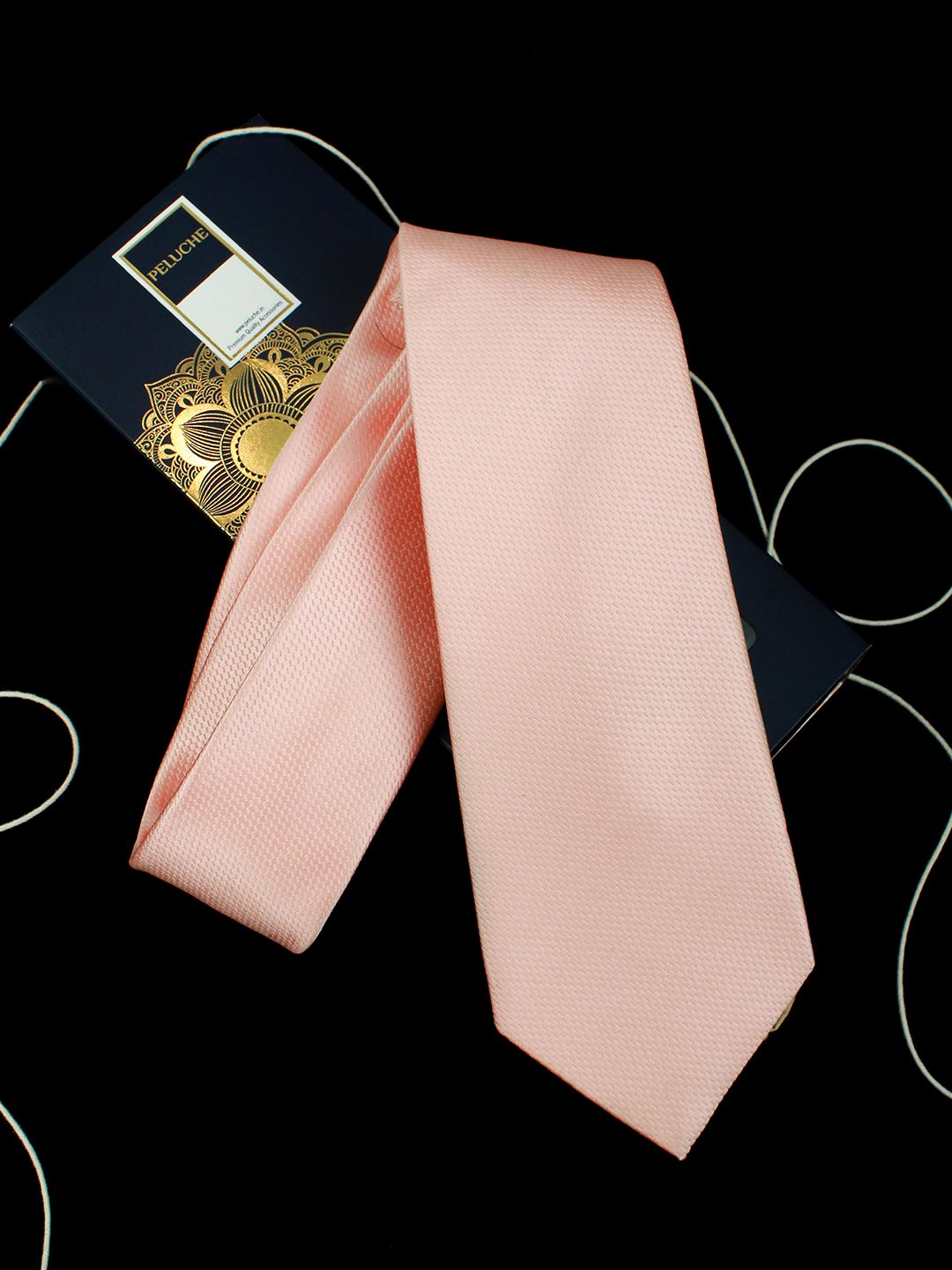 PELUCHE Peach-Coloured Solid Broad Tie