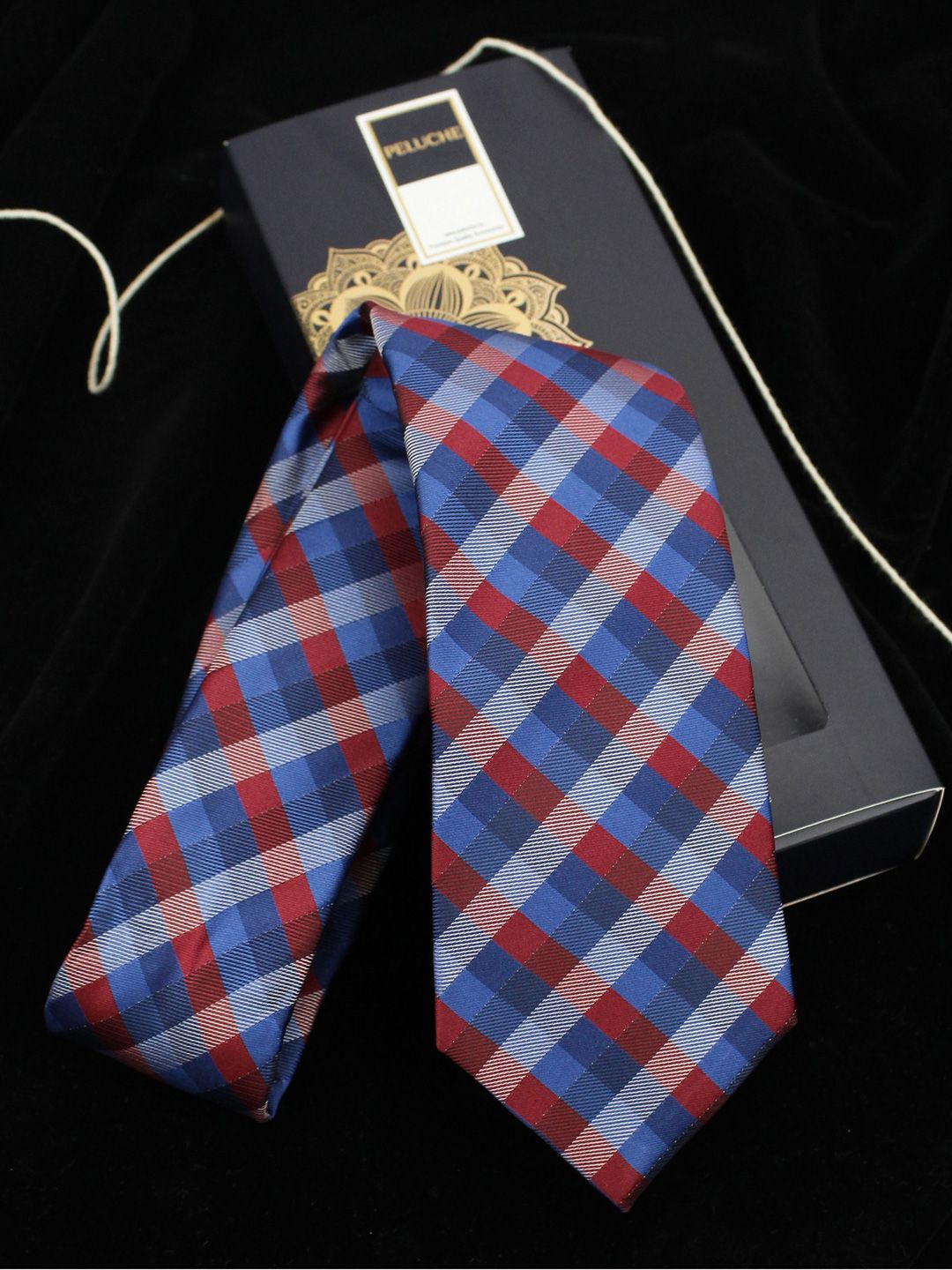 PELUCHE Blue & Red Checked Broad Tie