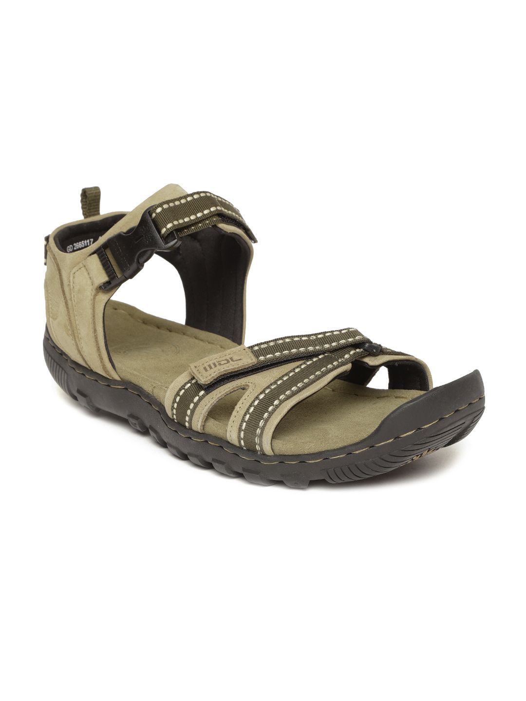 Woodland Men Khaki Nubuck Leather Comfort Sandals