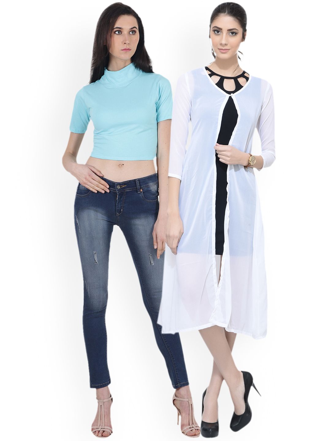 SCORPIOUS Women Pack of Shrug & Top Price in India