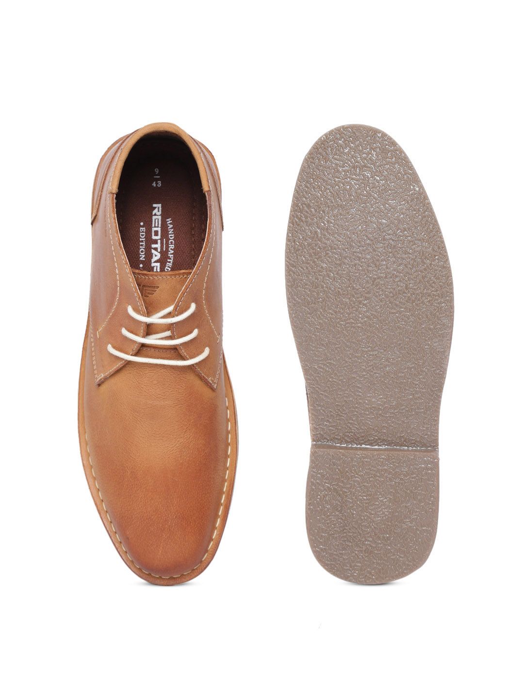 Buy Red Tape Men Tan Brown Solid Leather Derbys - Casual Shoes for