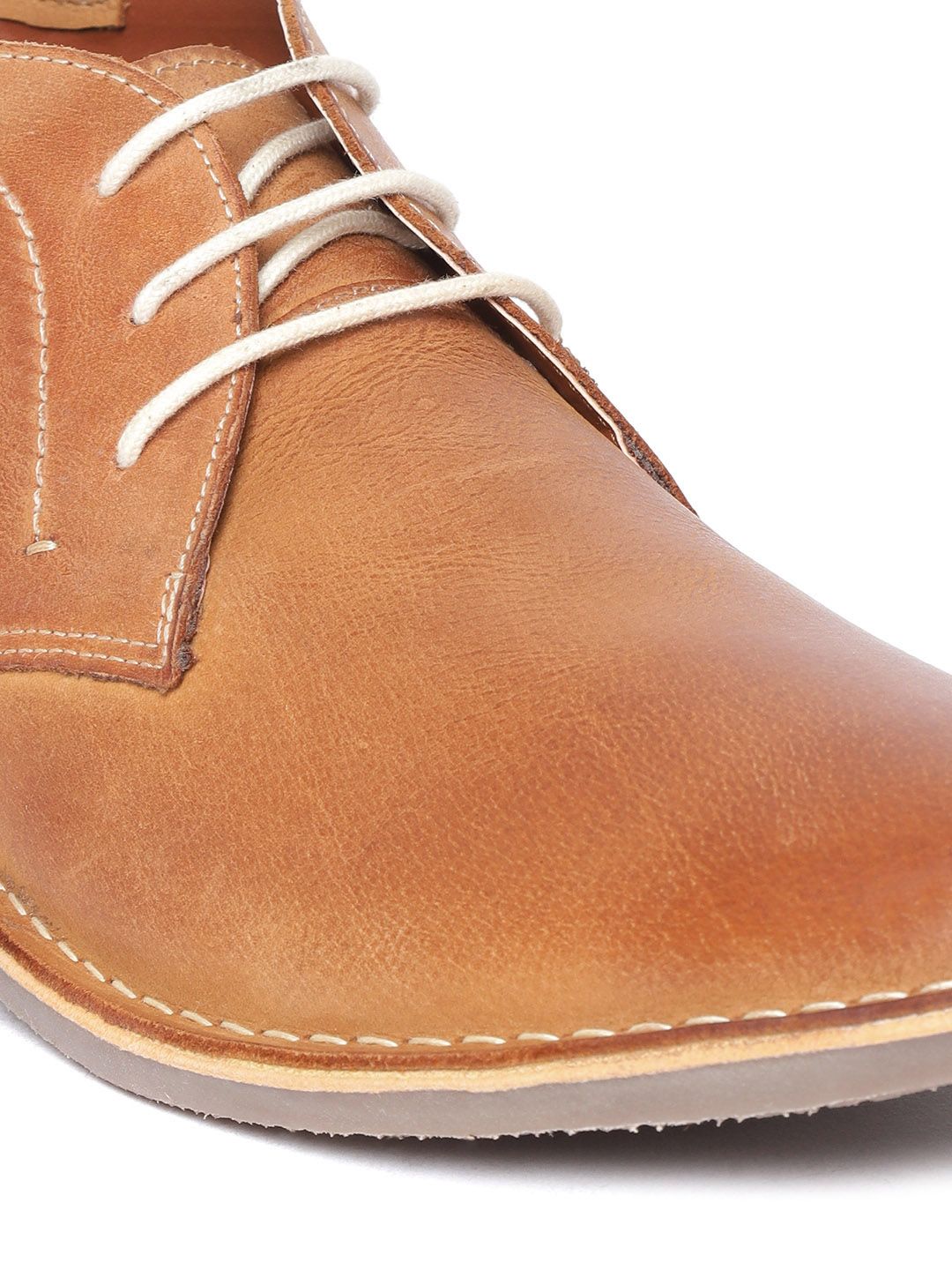Buy Red Tape Men Tan Brown Solid Leather Derbys - Casual Shoes for