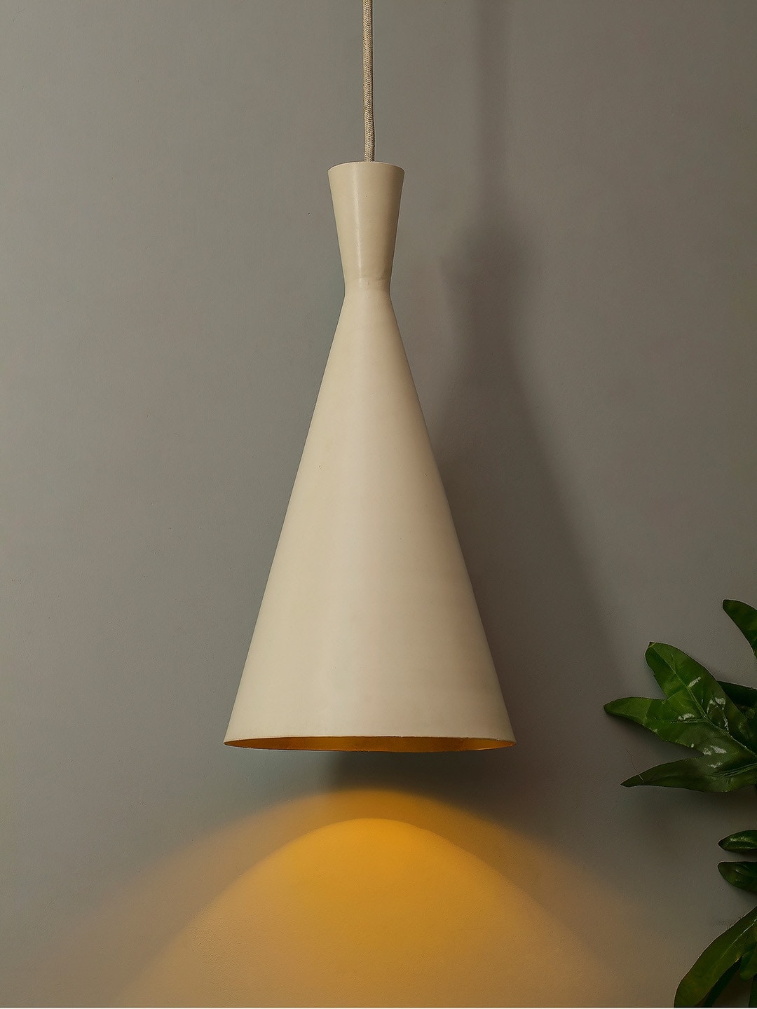 Homesake Off-White Solid Handcrafted Hanging Light Price in India