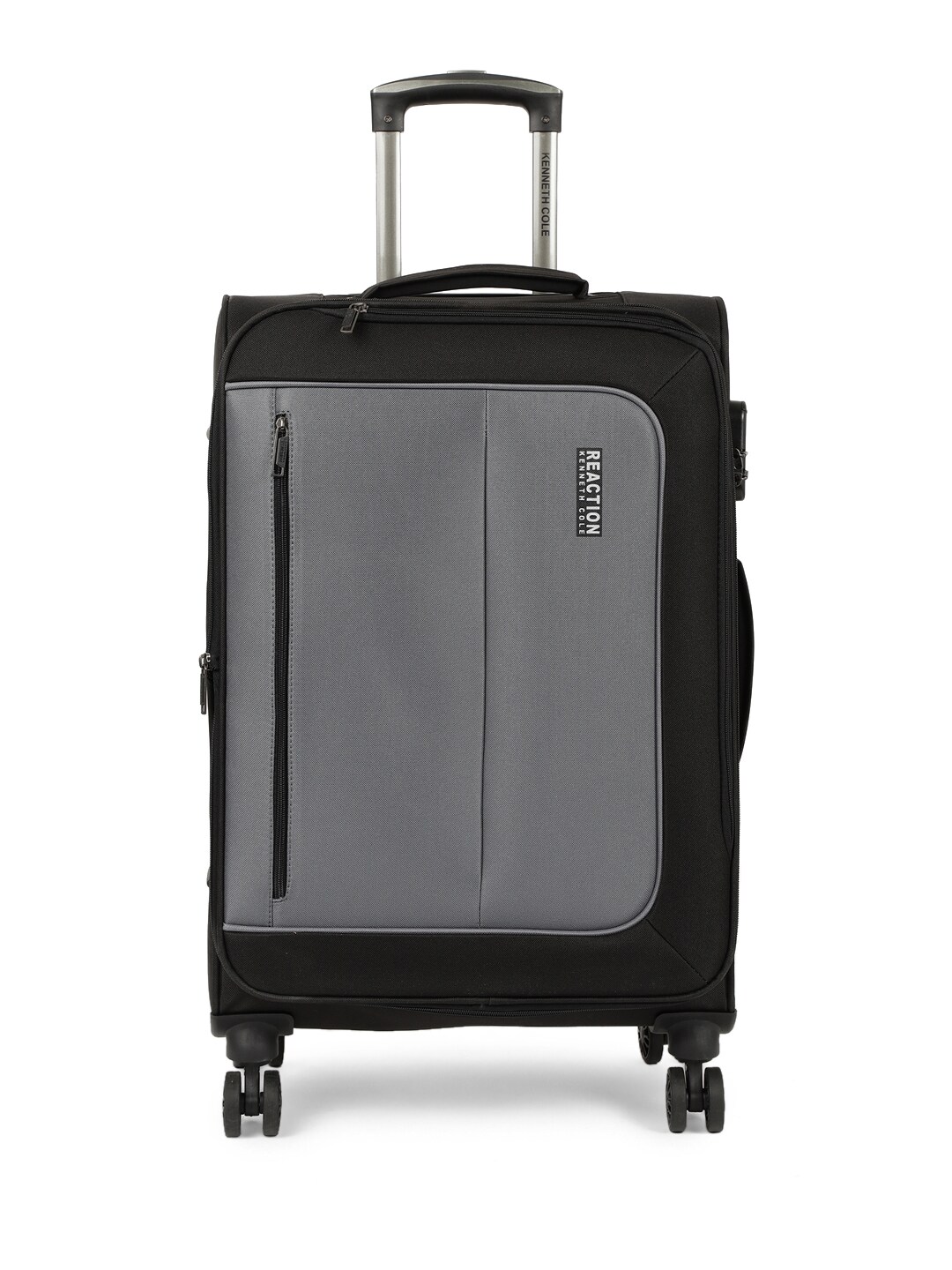 Kenneth Cole Unisex Black & Grey Colourblocked Reaction 24" Medium Trolley Suitcase Price in India