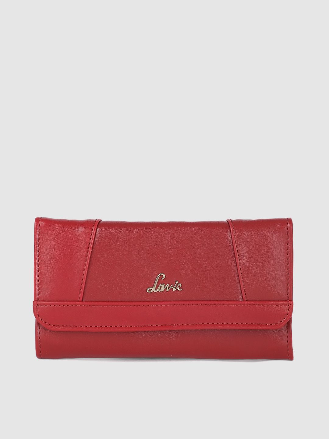 Lavie Women Red Solid Three Fold Wallet Price in India