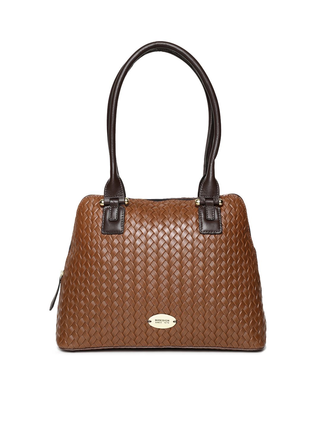 Hidesign Tan Brown Textured Leather Shoulder Bag Price in India