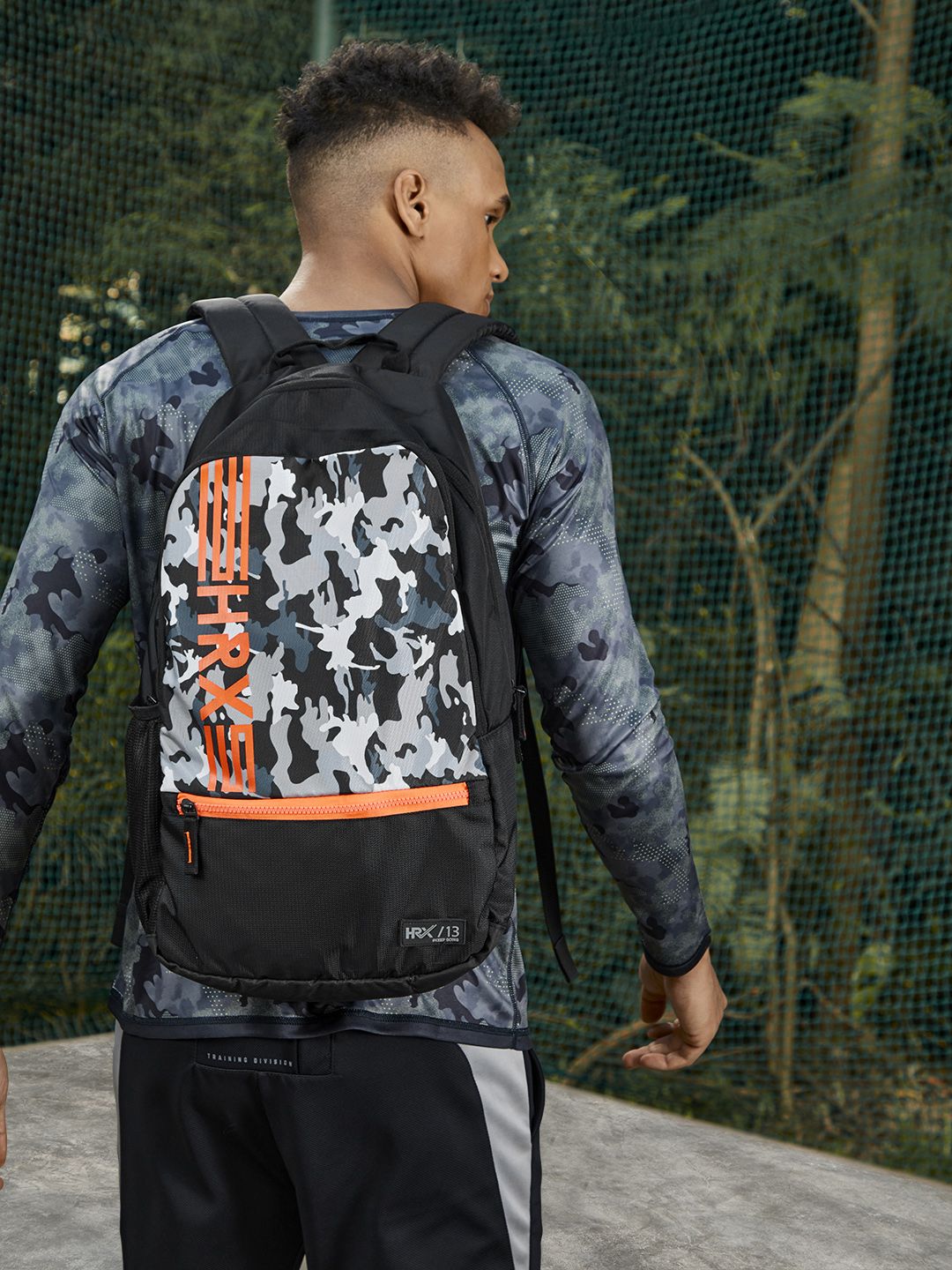 HRX by Hrithik Roshan Unisex Grey Camo & Black Printed Lifestyle Backpack Price in India