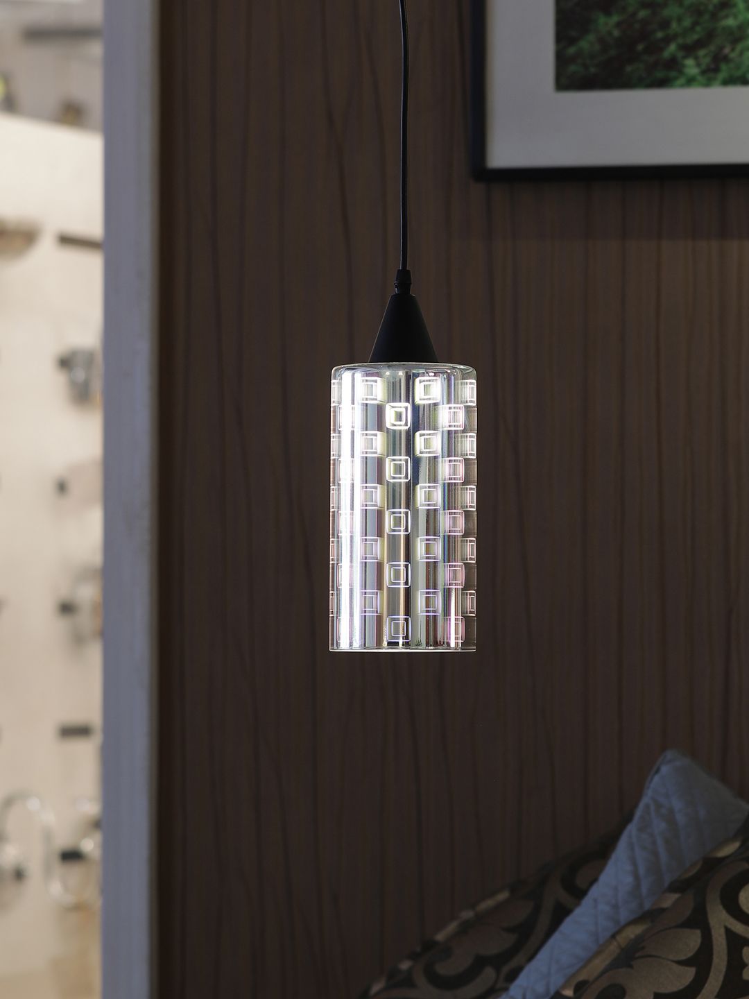THE LIGHT STORE Silver-Toned Self Design Hanging Light Price in India