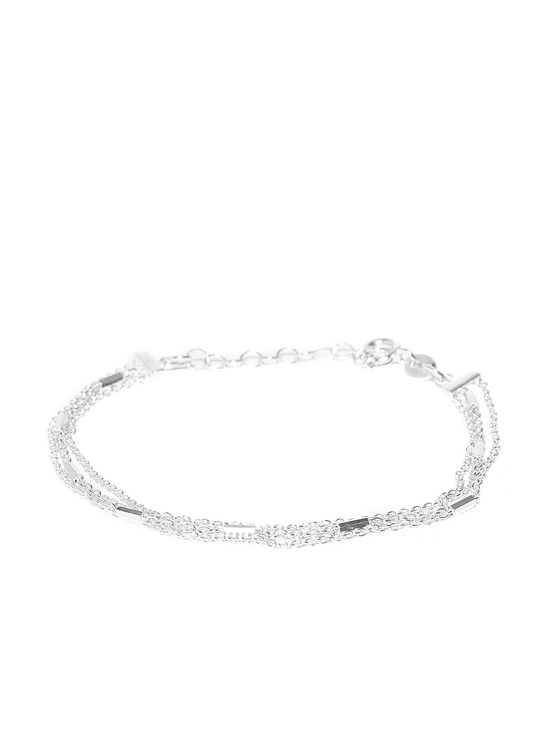 Carlton London 925 Sterling Silver Multistranded Bracelet with Silver Plating Price in India